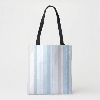 Light Blue Gray Watercolor Striped Tote Bag