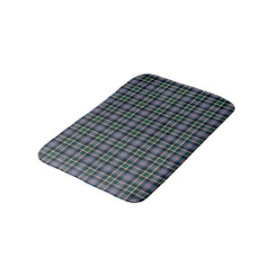 Light Blue, Green, and Black Colorado Plaid Bathroom Mat