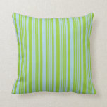 [ Thumbnail: Light Blue & Green Colored Lined Pattern Pillow ]