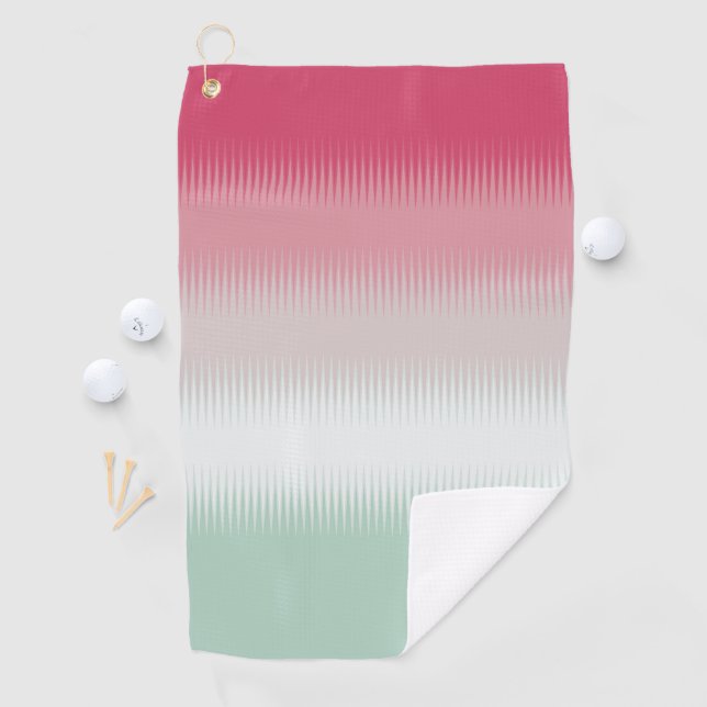 Light Blue Green Grey Gray Maroon Red Golf Towel (InSitu)