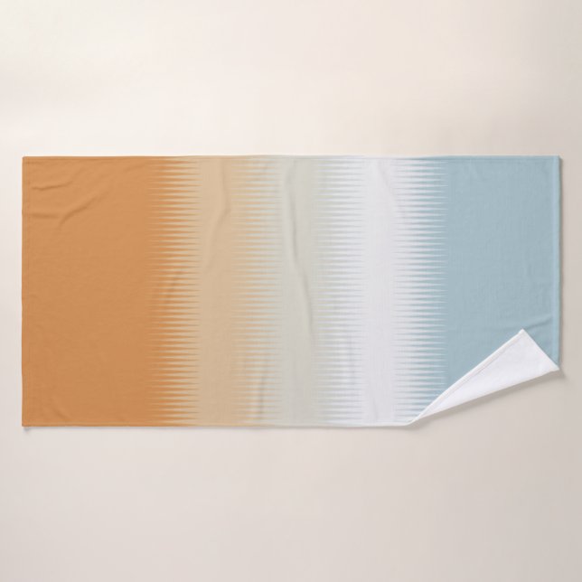 Light Blue Grey Gray Rust Orange Bath Towel Set (Bath Towel)