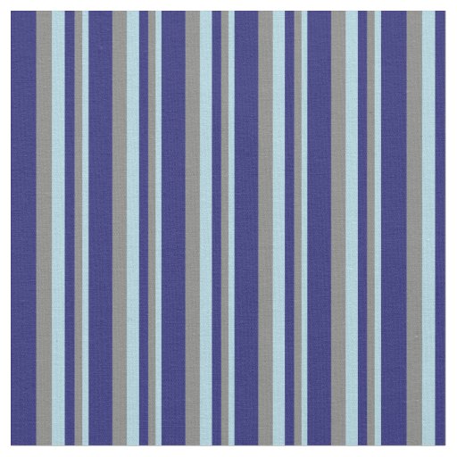 Light Blue, Grey & Midnight Blue Colored Lines Fabric