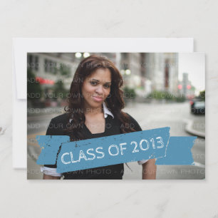 Light Blue Grunge Banner 2013 Grad Invitation