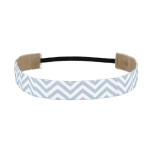 Light Blue Grunge Textured Chevron Athletic Headband