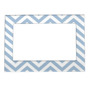 Light Blue Grunge Textured Chevron Magnetic Photo Frame