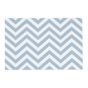 Light Blue Grunge Textured Chevron Placemat