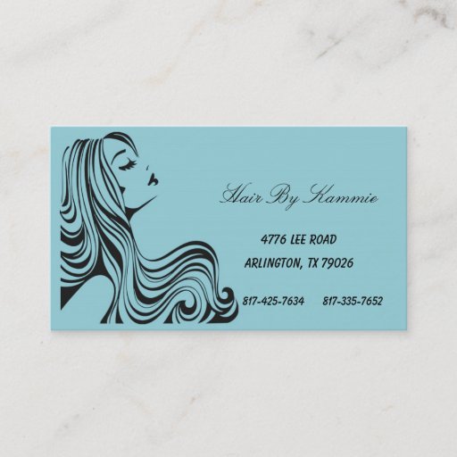 Customizable Light Blue Hair, Nail, Make-up Business Card