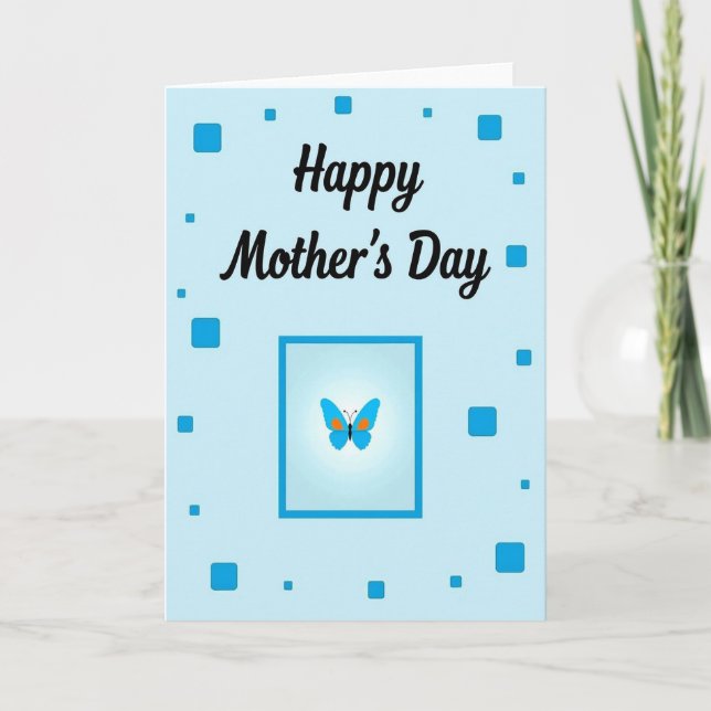 Light Blue Happy Mothers Day Card (Front)
