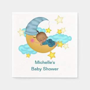 LIGHT BLUE HAT BABY ON A CLOUD NAPKINS