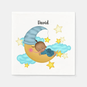 Light Blue Hat Baby on a Moon Napkins