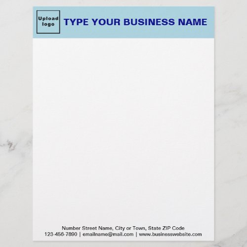 Light Blue Header and Black Texts Footer Business Letterhead