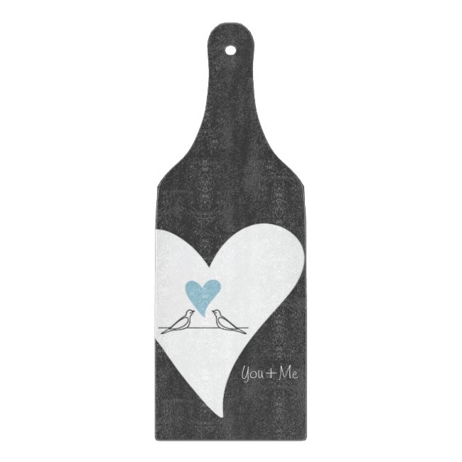 Light Blue Heart White Doves in Love Rustic Modern