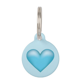 Light Blue Heart With Pet's Name And Phone Number Pet ID Tag