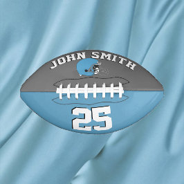 Light Blue Helmet Gray Blue•Custom Football