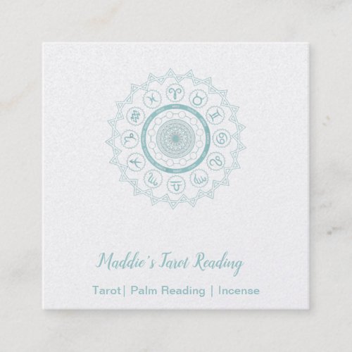 Light Blue Horoscope Signs Square Business Card