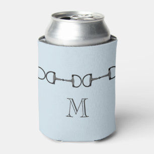 Light Blue Horse Bit Monogram Can Cooler