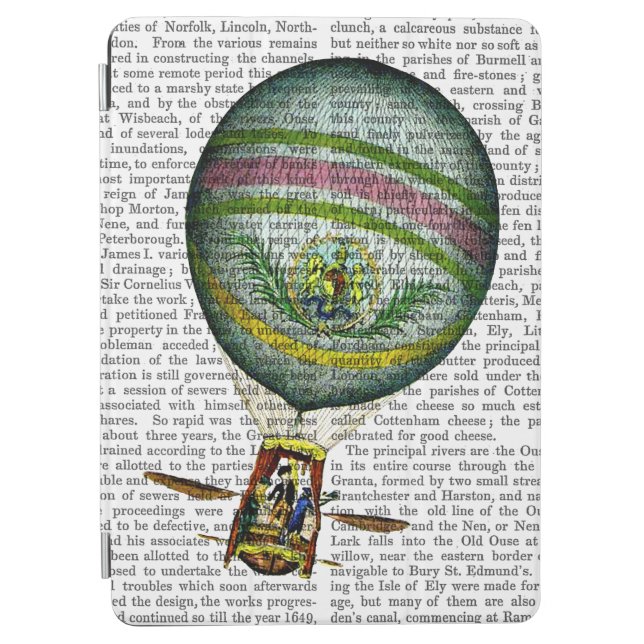 Light Blue Hot Air Balloon iPad Air Cover (Front)