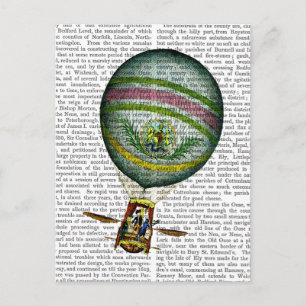 Light Blue Hot Air Balloon Postcard