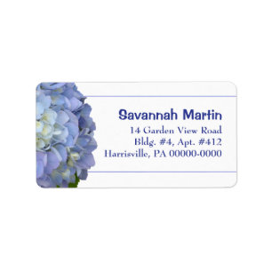 Light Blue Hydrangea Address Label Template