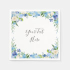 Light Blue Hydrangea Floral PARTY Paper