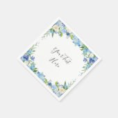 Light Blue Hydrangea Floral PARTY Paper Napkins (Corner)
