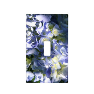 Light Blue Hydrangea Flower Light Switch Cover