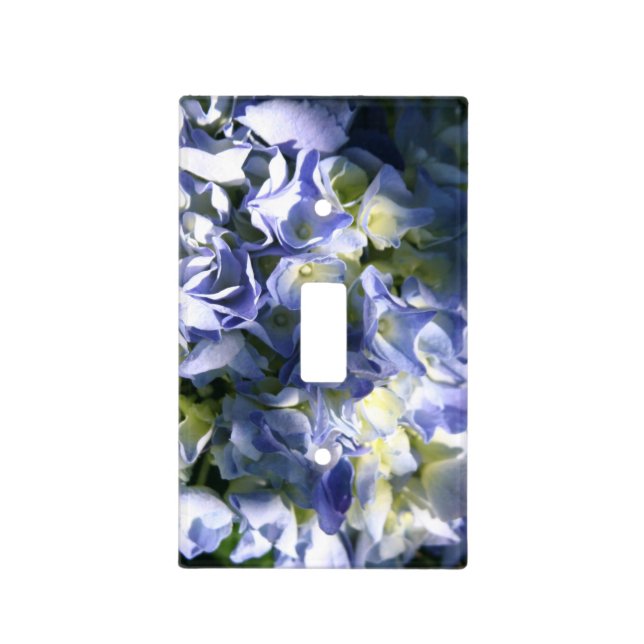 Light Blue Hydrangea Flower Light Switch Cover (Front)