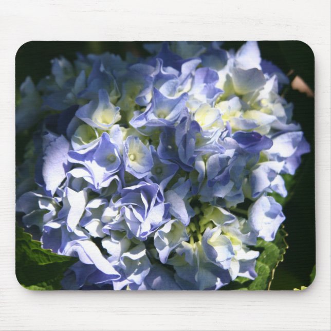 Light Blue Hydrangea Flower Mouse Pad (Front)