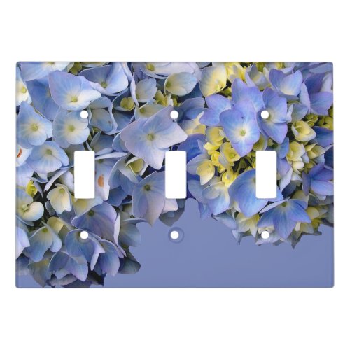 Light Blue Hydrangea Flowers Light Switch Cover
