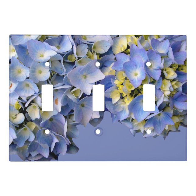 Light Blue Hydrangea Flowers Switch Cover (Front)