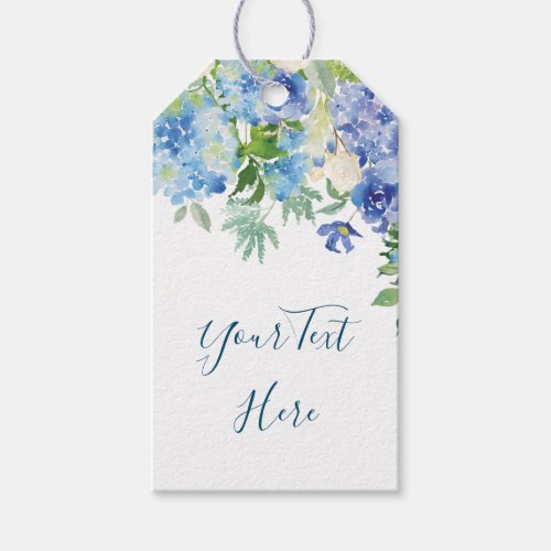 Light Blue Hydrangea Gift Favor Tag Thank You