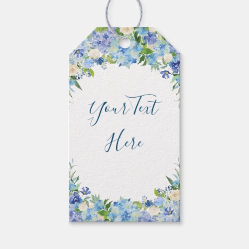 Light Blue Hydrangea Gift Favor Tag Thank You