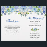 Light Blue Hydrangea  Greenery Folded Wedding<br><div class="desc">Note that the cards arrive flat,  and you'll need to Fold Down the Middle to convert them to folded papers. 
 If you need help,  please contact me.</div>