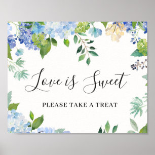 Light Blue Hydrangea Love is Sweet Poster