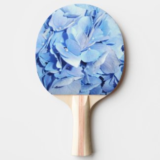 Light Blue Hydrangea Ping Pong Paddle