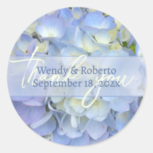 Light Blue Hydrangea Wedding Favor Labels