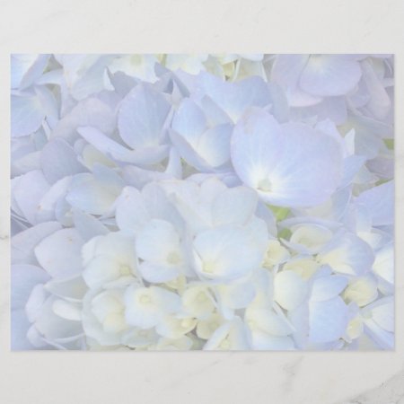 Light Blue Hydrangea Wedding Program Blank Paper