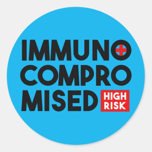 Light Blue Immunocompromised High Risk Classic Round Sticker