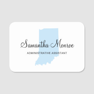 Light Blue Indiana Name Tag