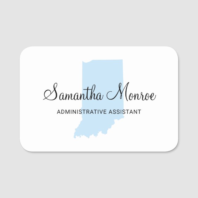 Light Blue Indiana Name Tag (Front)