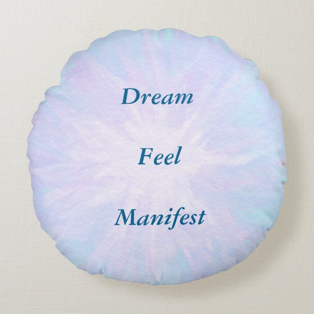 Light Blue inspirational design Round Pillow (Front)