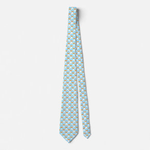 Light Blue Island Tribal Green Sea Turtles Neck Tie