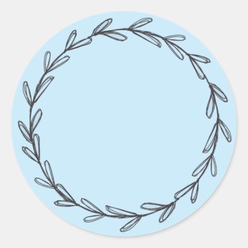 Light blue Jar Spice Blank Hand Drawn Wreath   Cl Classic Round Sticker