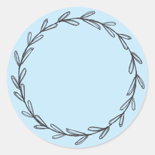 Light blue Jar Spice Blank Hand Drawn Wreath   Classic Round Sticker