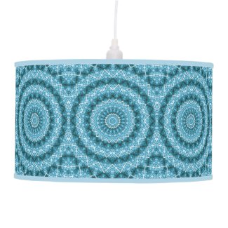 Light Blue Kaleidoscope / Mandala Ceiling Lamp