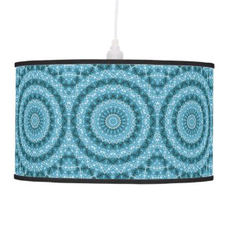 Light Blue Kaleidoscope / Mandala Hanging Lamp