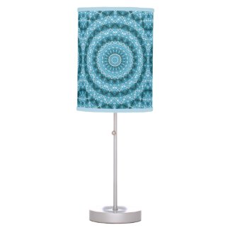 Light Blue Kaleidoscope / Mandala Table Lamp
