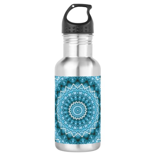 Light Blue Kaleidoscope / Mandala Water Bottle