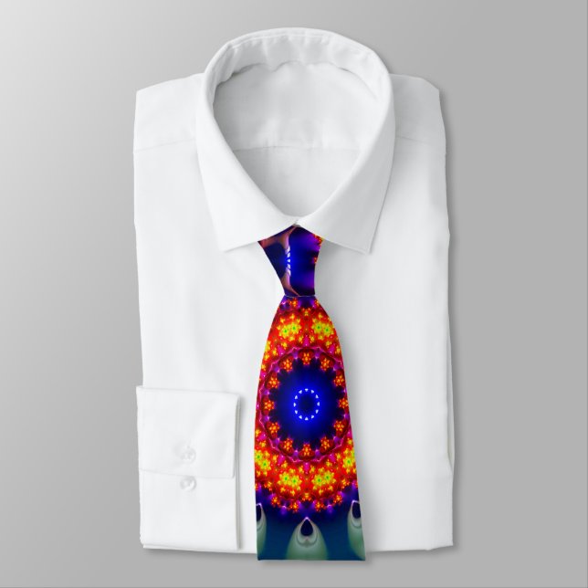 Light blue kaleidoscope neck tie (Tied)