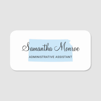 Light Blue Kansas Name Tag